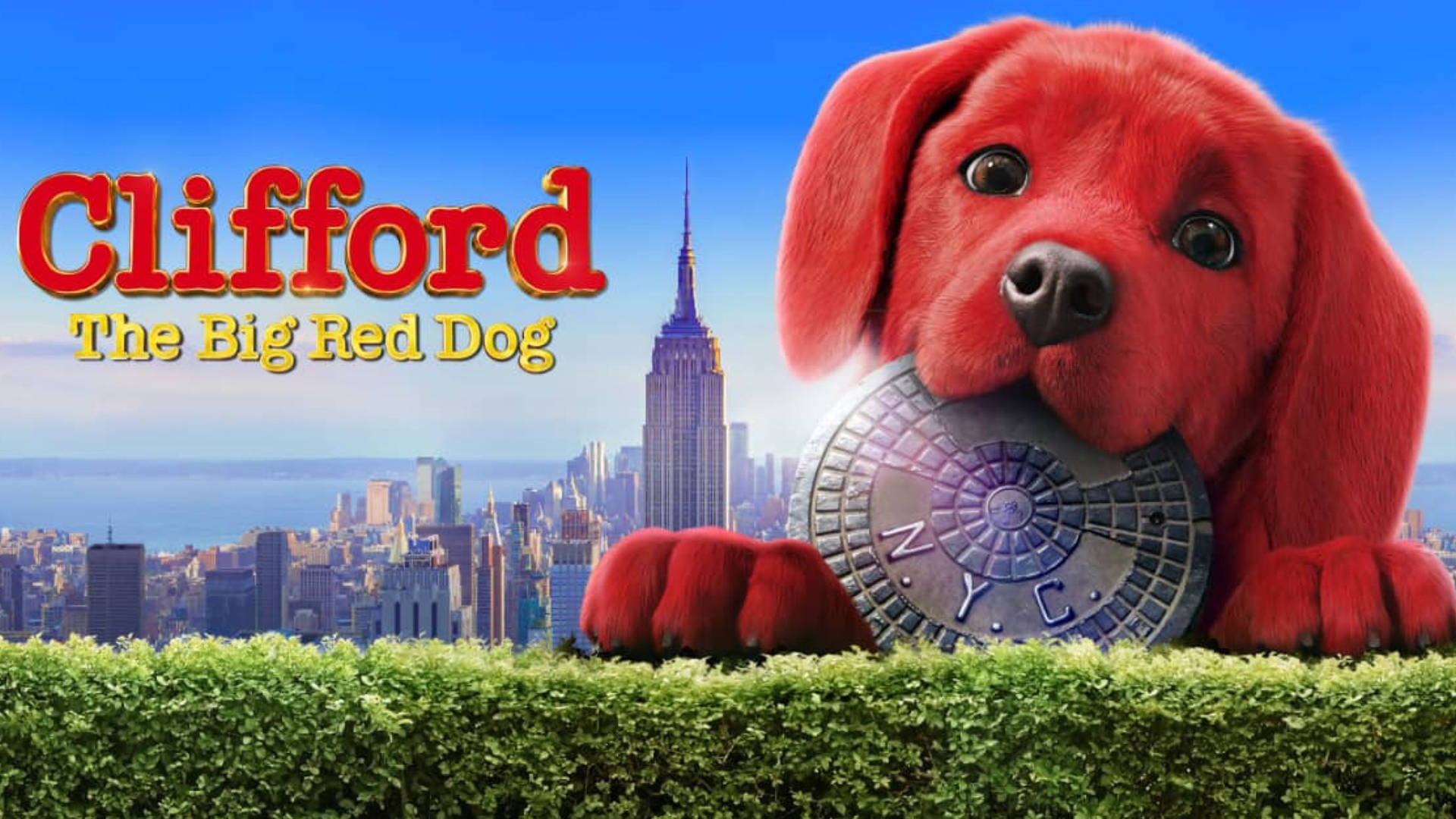 Cute Clifford The Big Red Dog In Nyc Background