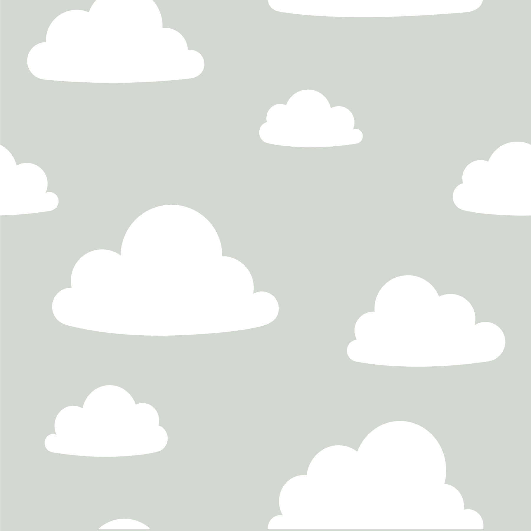 Cute Clouds Over Light Grey Background Wallpaper