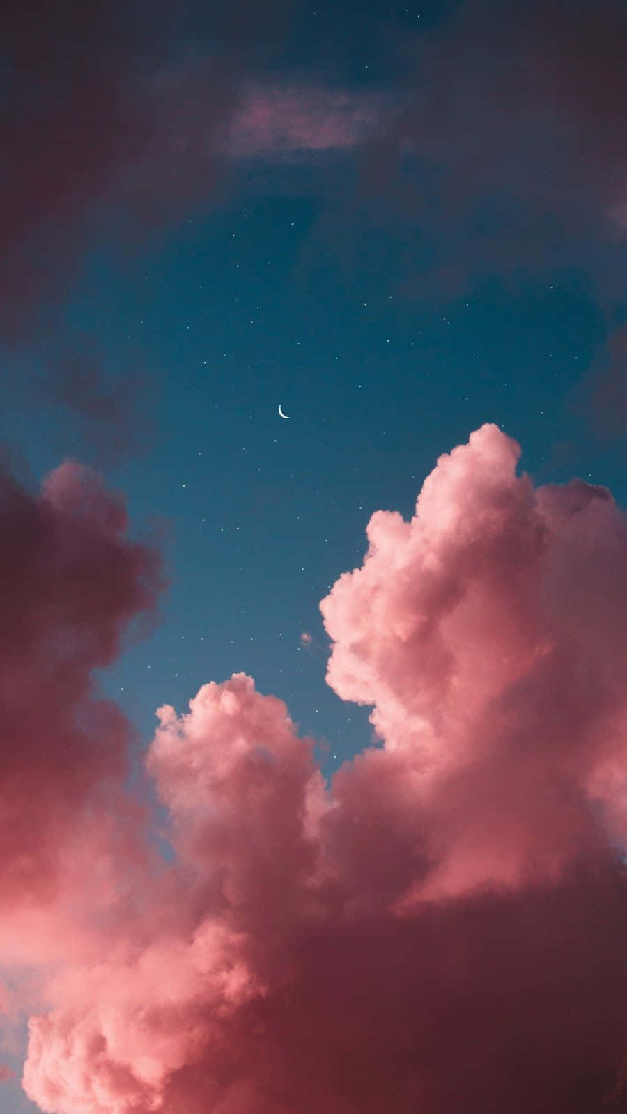 Cute Clouds Pink And Green Wallpaper