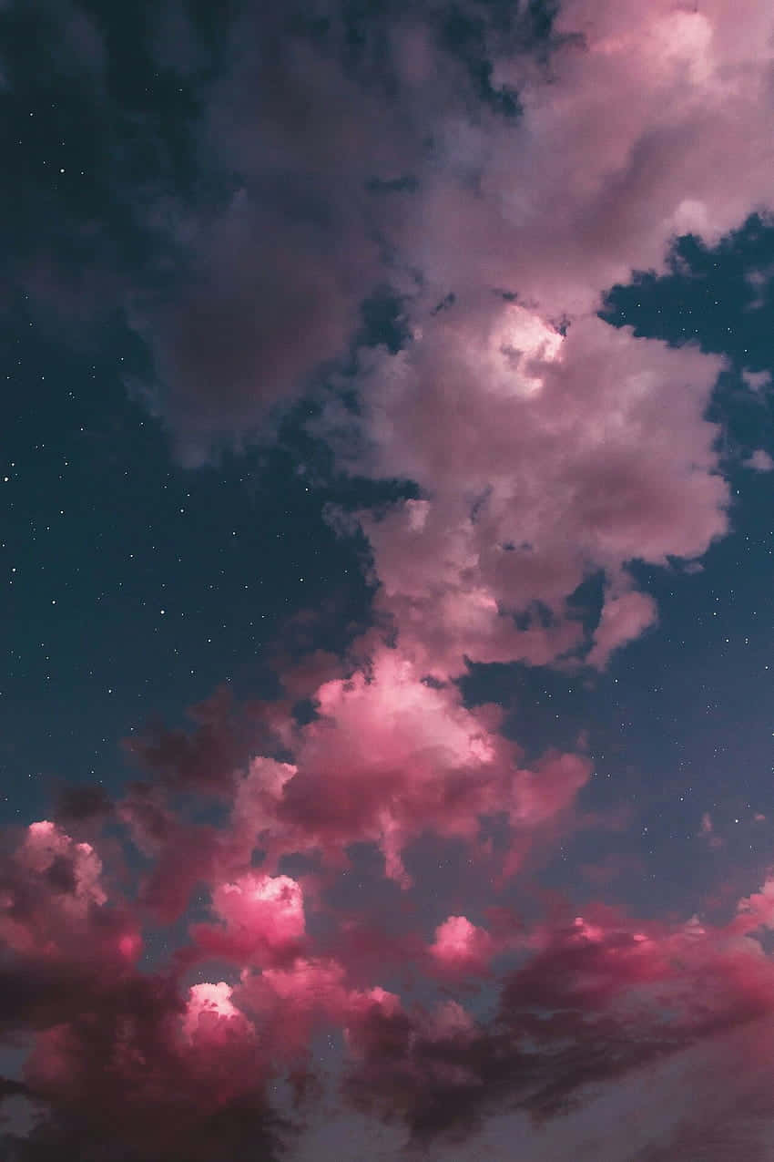 Cute Clouds Pink Saturated Wallpaper