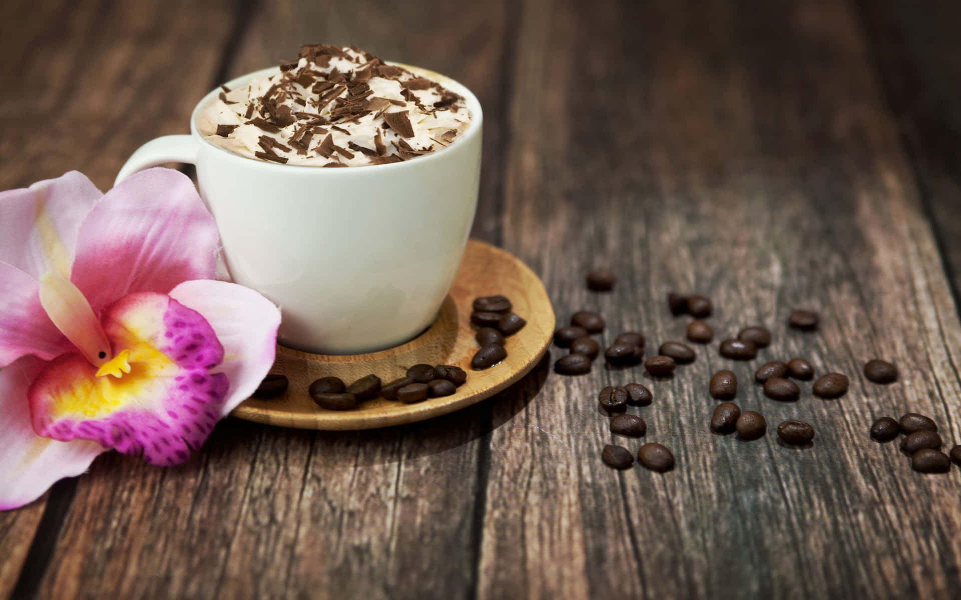 Wake up and lighten your day with cute coffee Wallpaper