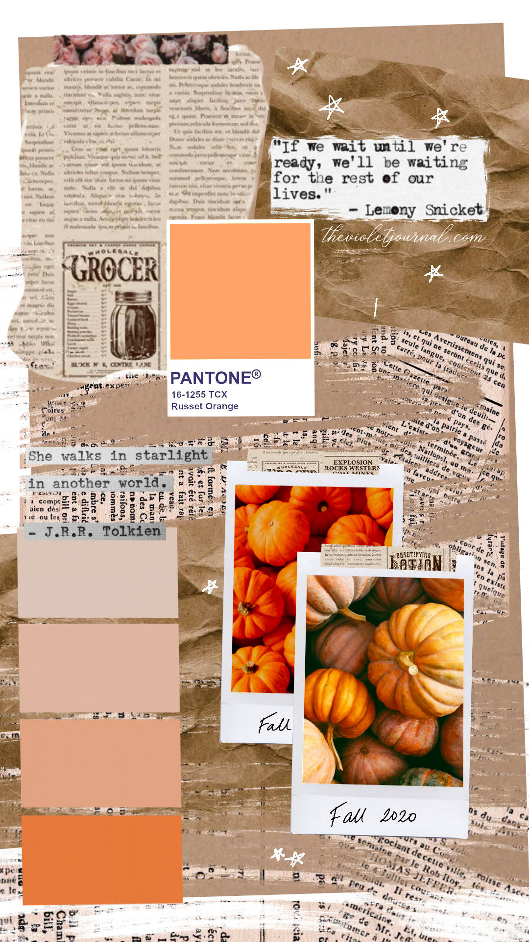Niedlichescollage Warmes Herbstliches Ästhetisches Design Wallpaper