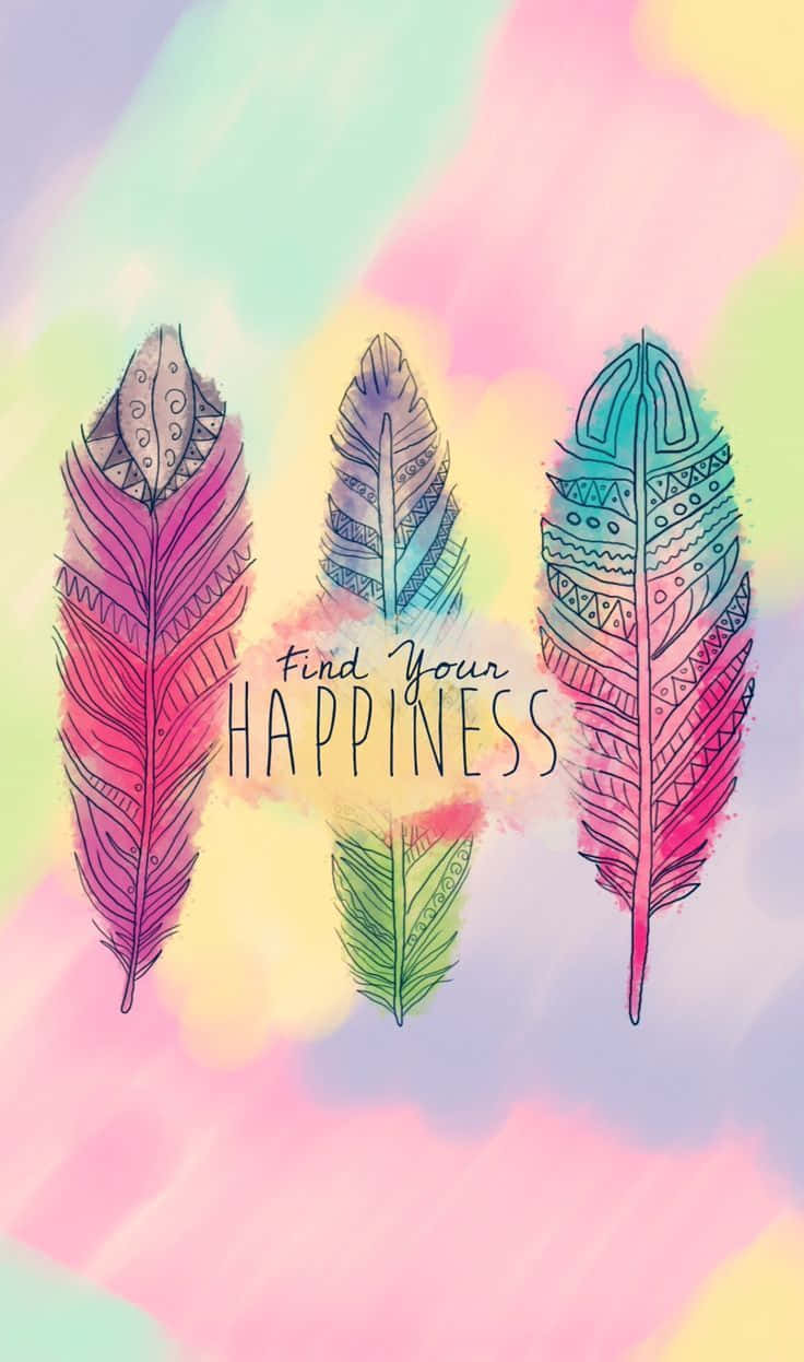 Cute Colorful Rainbow Feather Wallpaper