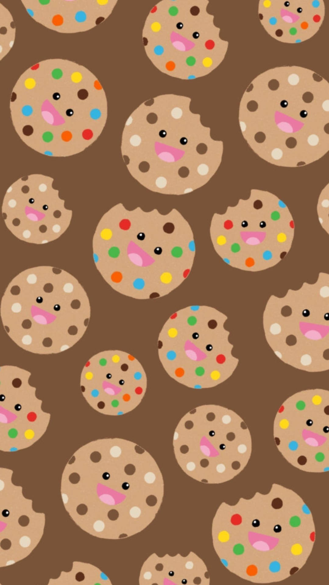 "Sweet Delight: Artistic Cookie Illustration for iPhone" Wallpaper