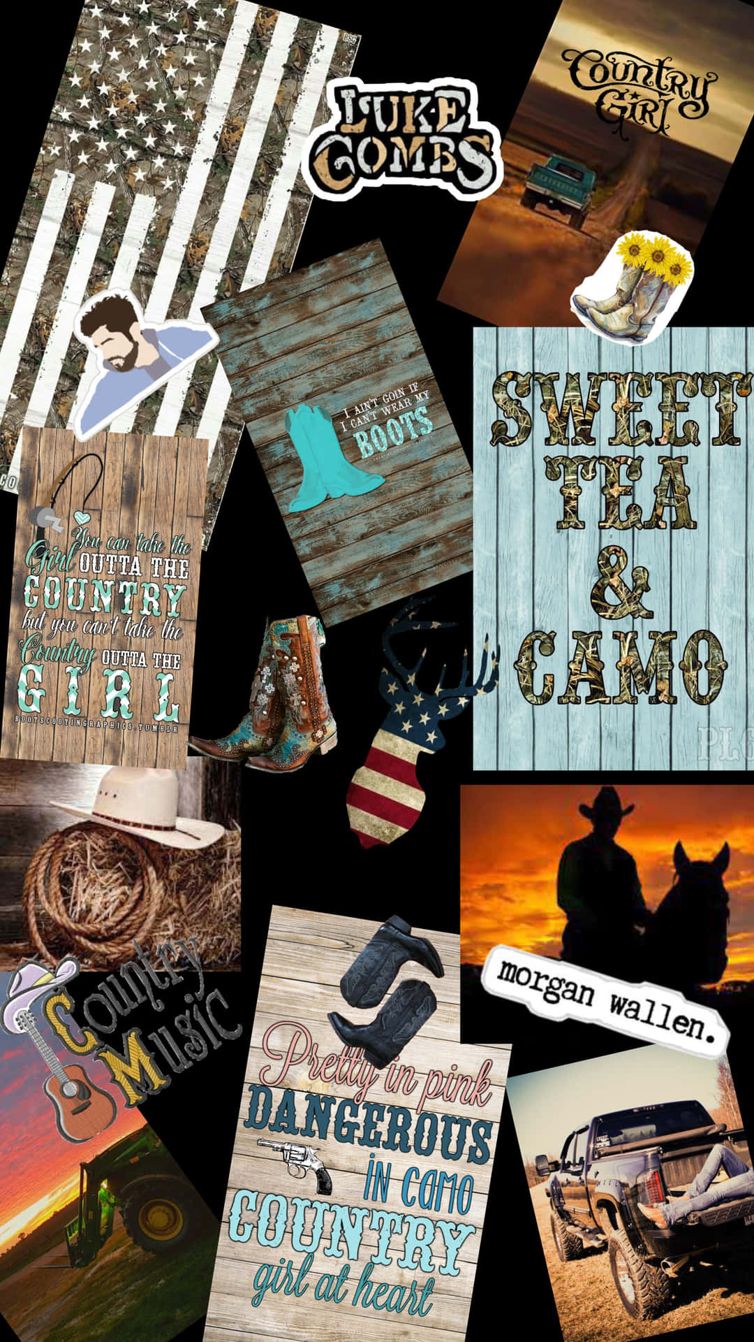 Cute Country Images And Musician Collage Wallpaper