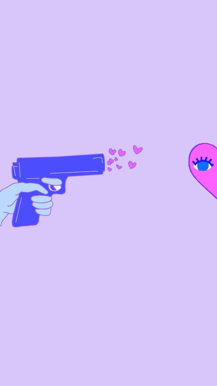 Cute Couple Matching Left Hand Gun Heart