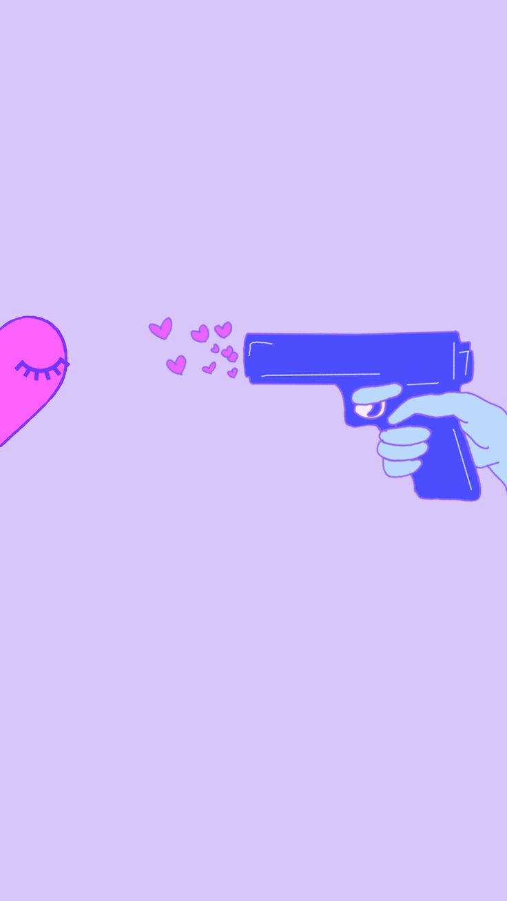 Cute Couple Matching Right Hand Gun Heart
