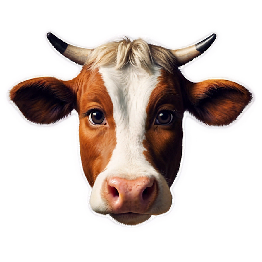 Cute Cow Face Clipart Png 06212024 PNG