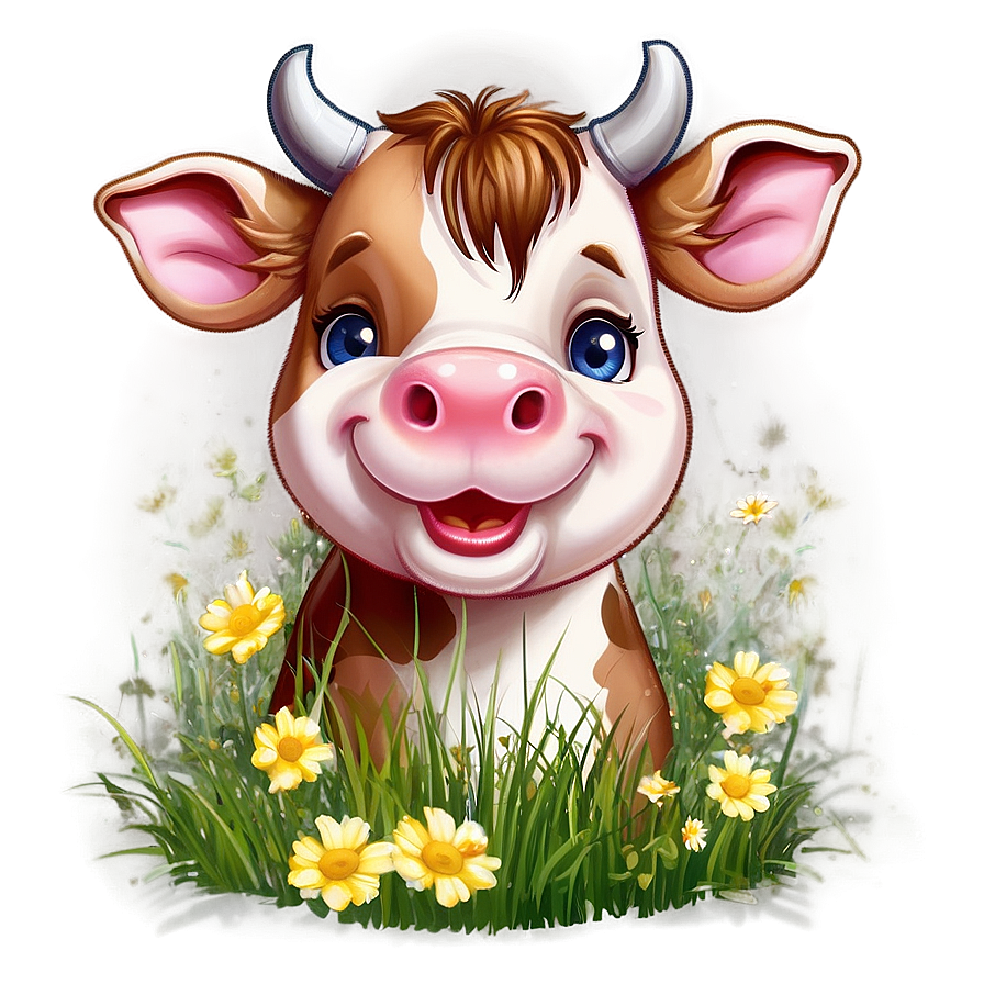 Cute Cow Face Clipart Png Gmk52 PNG