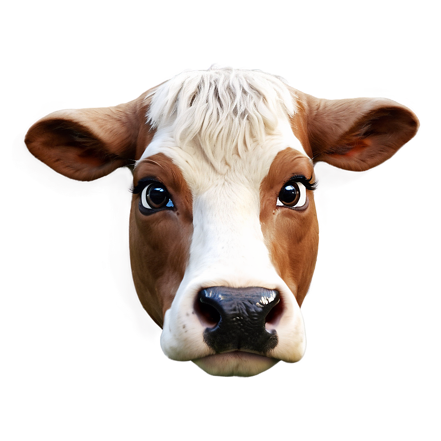 Cute Cow Head Character Png 06212024 PNG