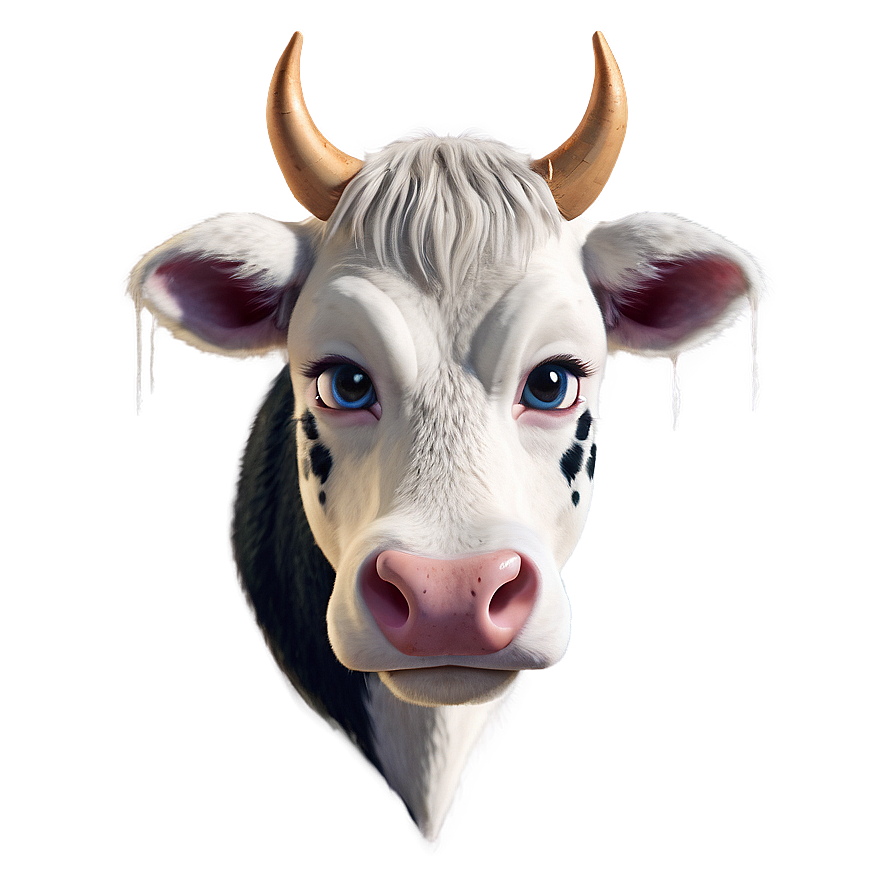 Cute Cow Head Character Png Kbg50 PNG