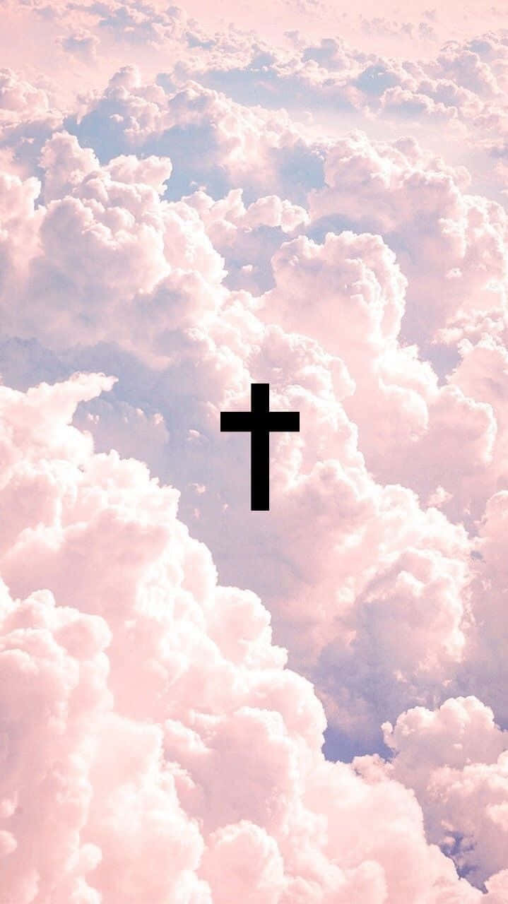 Cute Small Cross On Sea Of Clouds Wallpaper