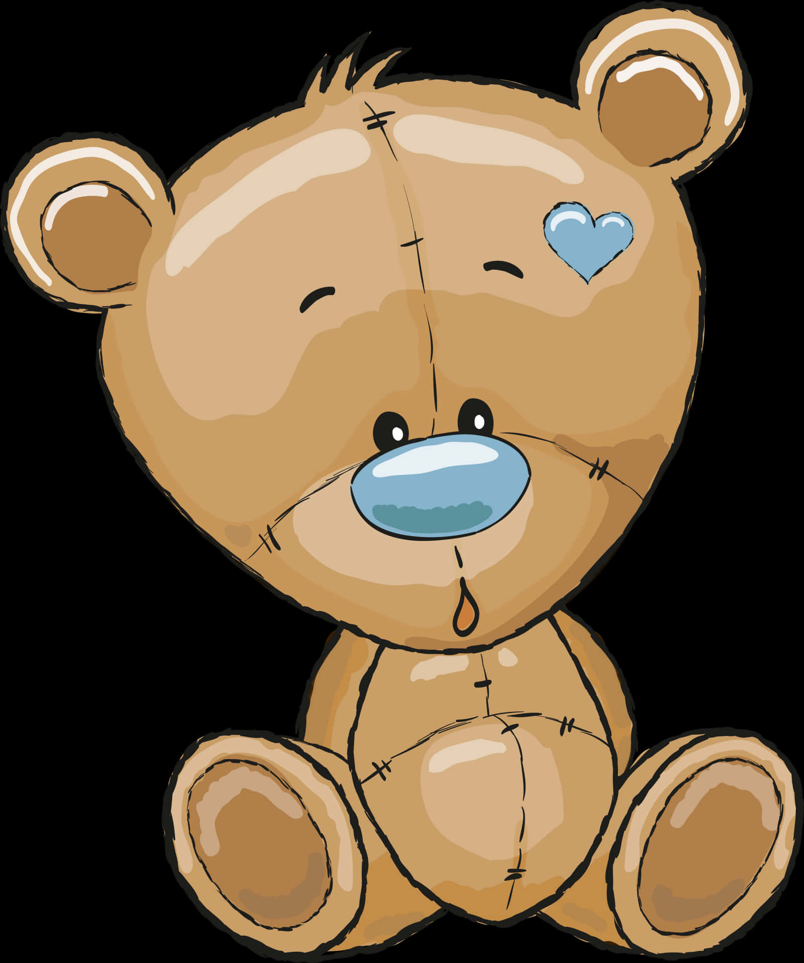 Cute Crying Teddy Bear Illustration PNG