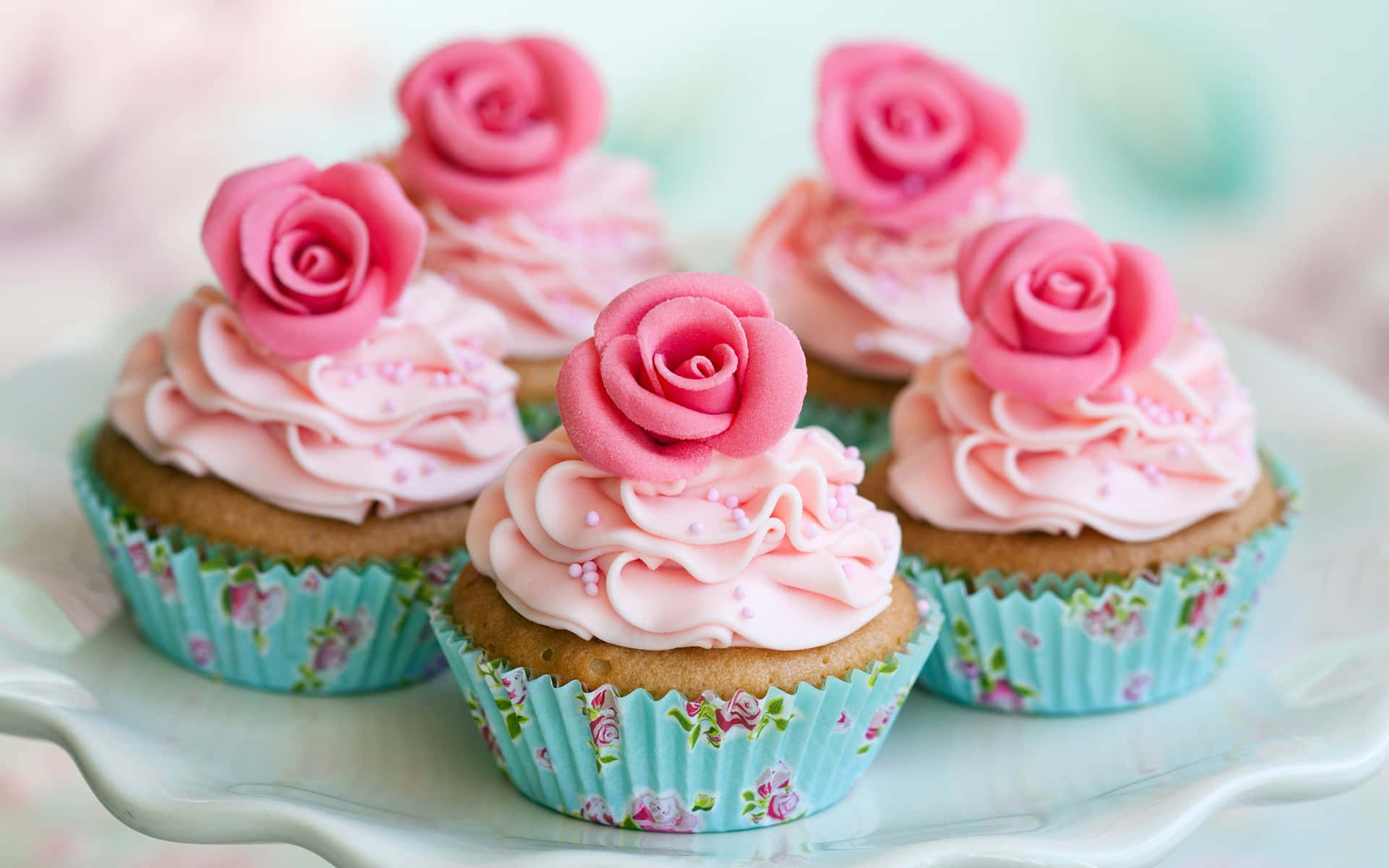 Adorable Cupcake with Cherry on Top Wallpaper