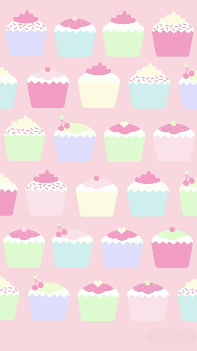 Cute Cupcake with Cherry on Top Wallpaper