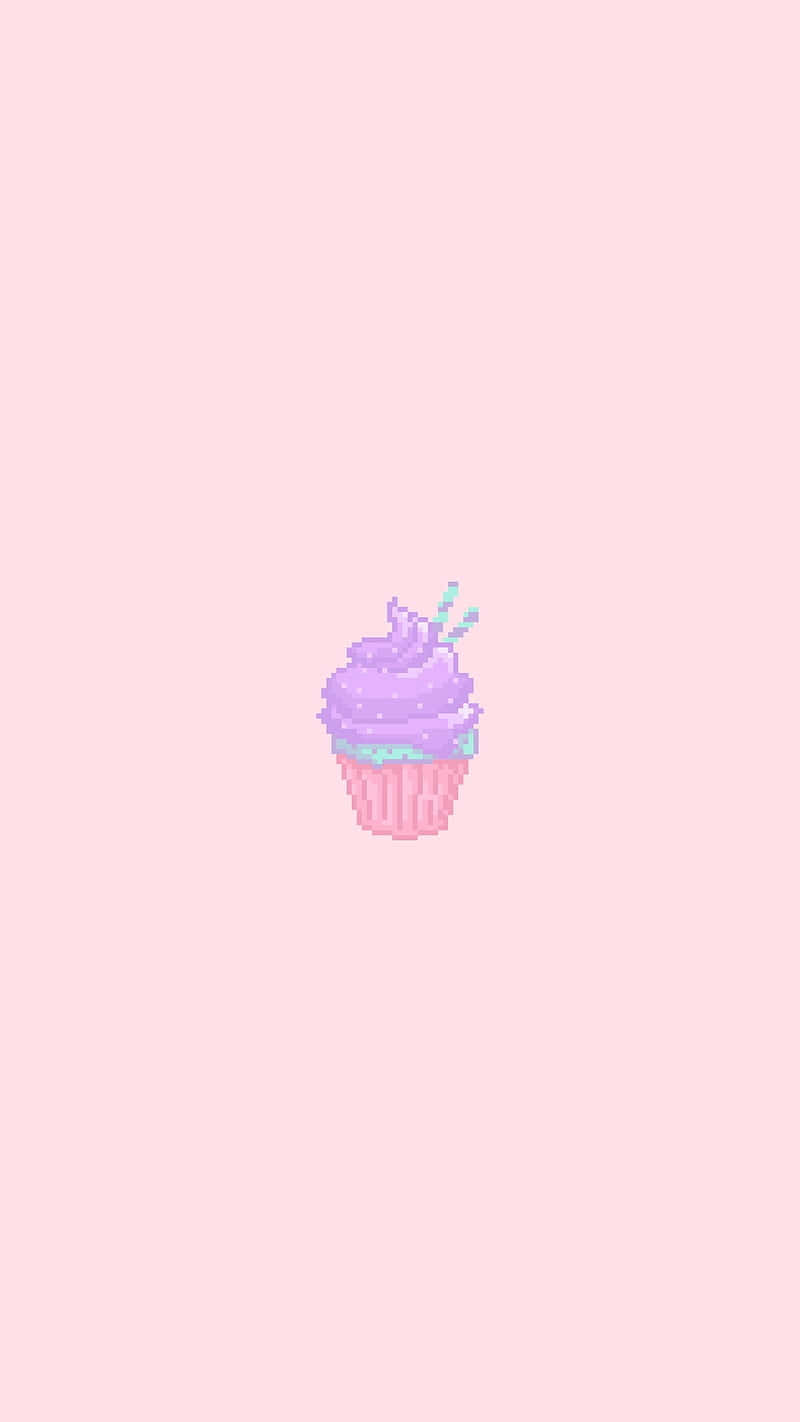 Adorable Cupcake with a Cherry on Top Wallpaper