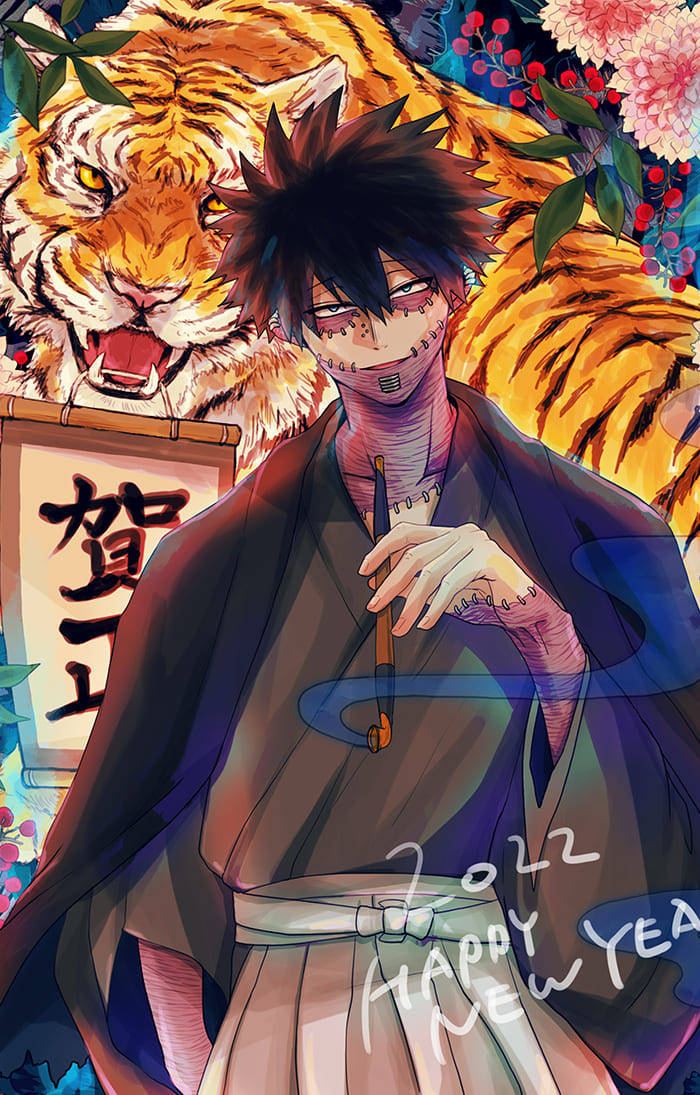 Cute Dabi With Tiger Background