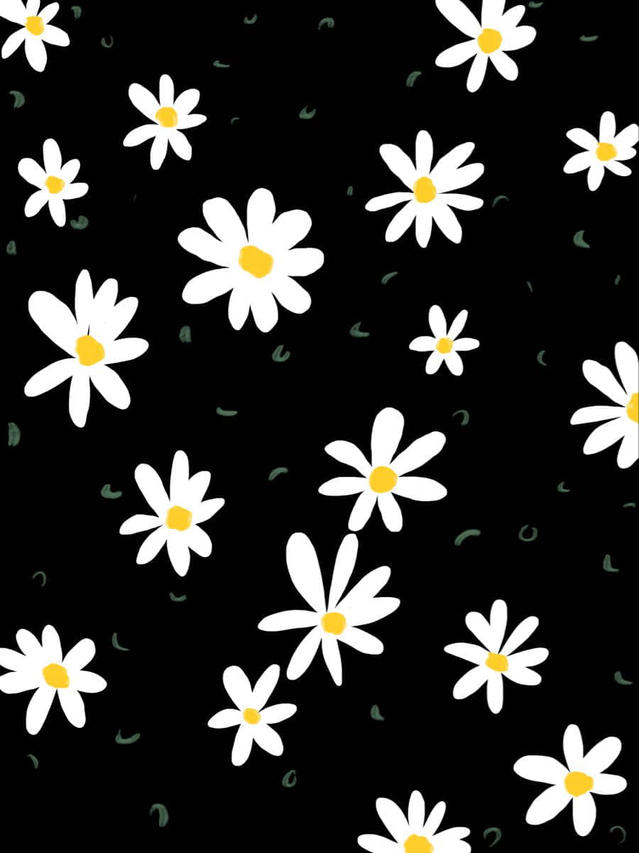 Cute Daisy Floral Fashion Print Design Wallpaper