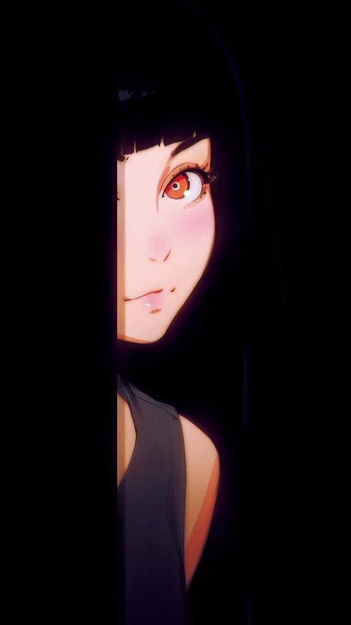 Cute Dark Anime Girl Hiding Wallpaper