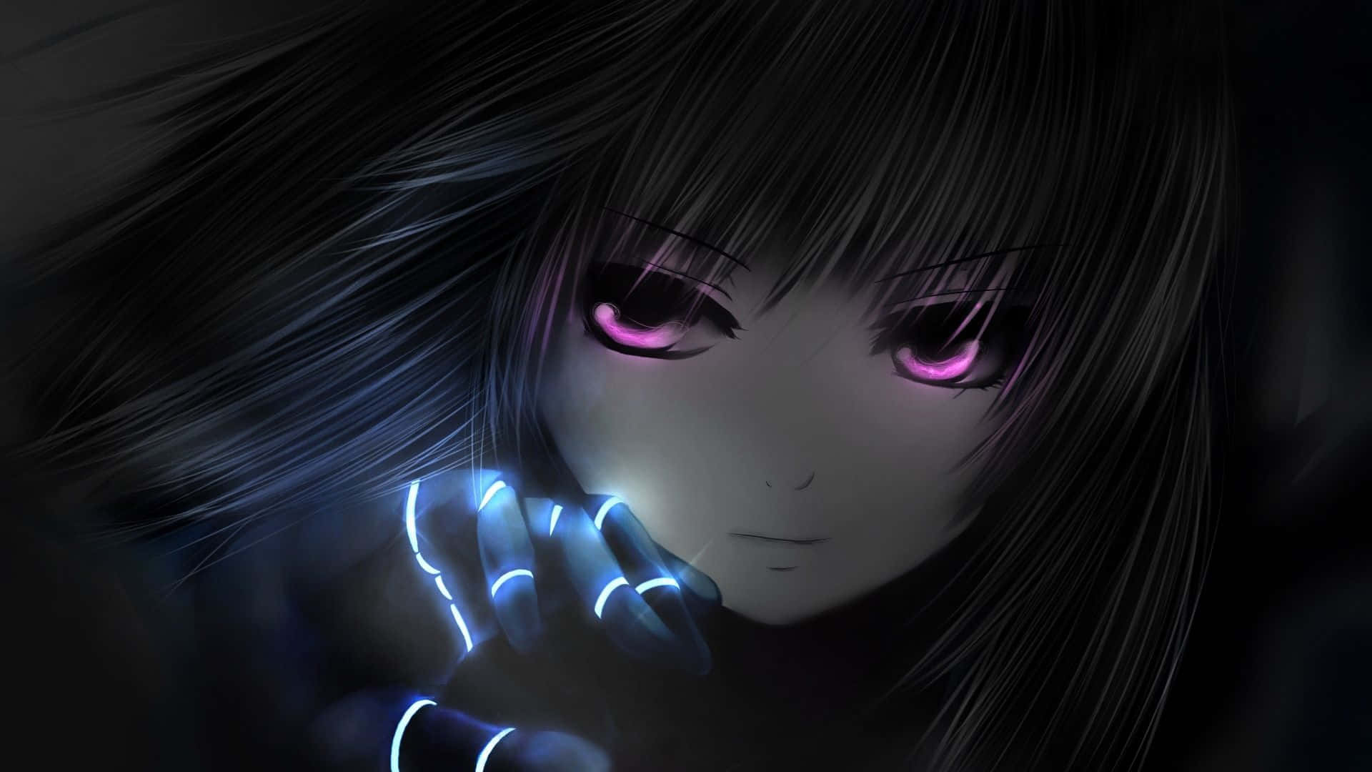 Cute Dark Anime Girl Purple Eyes Wallpaper