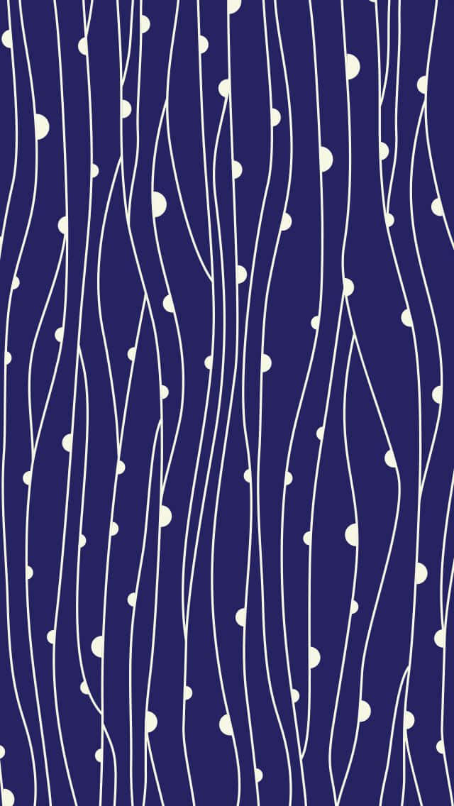 A Blue And White Pattern With Hearts And Lines Wallpaper
