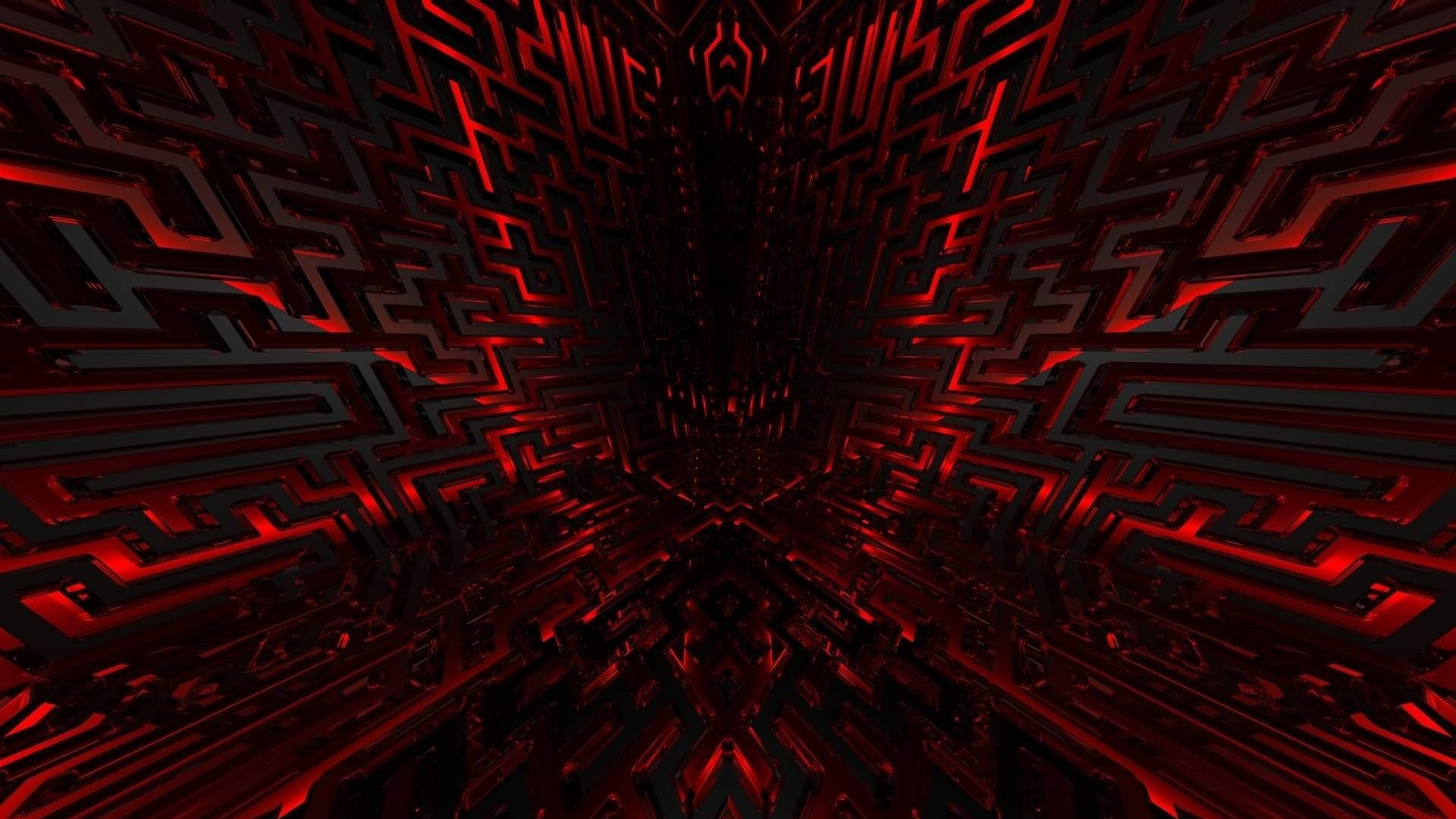 Cute Dark Red 3d Labyrinth Wallpaper