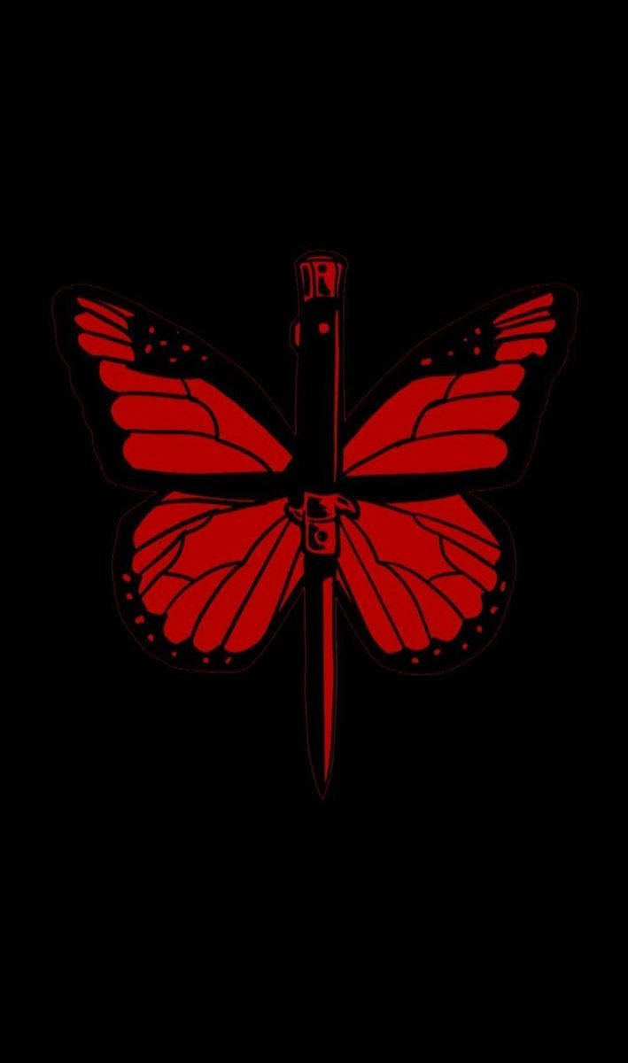 cilsSøde mørke røde sommerfugleblyanter Wallpaper