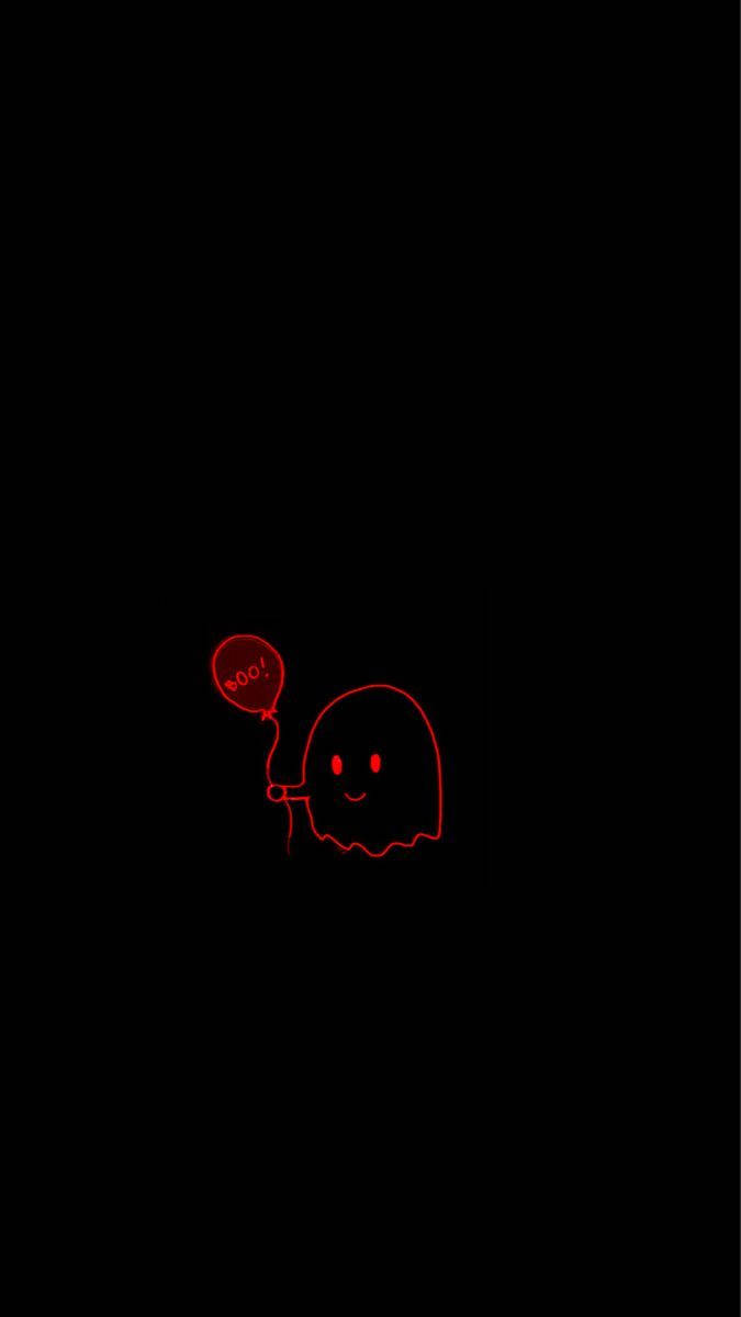 Download Cute Dark Red Ghost Wallpaper 