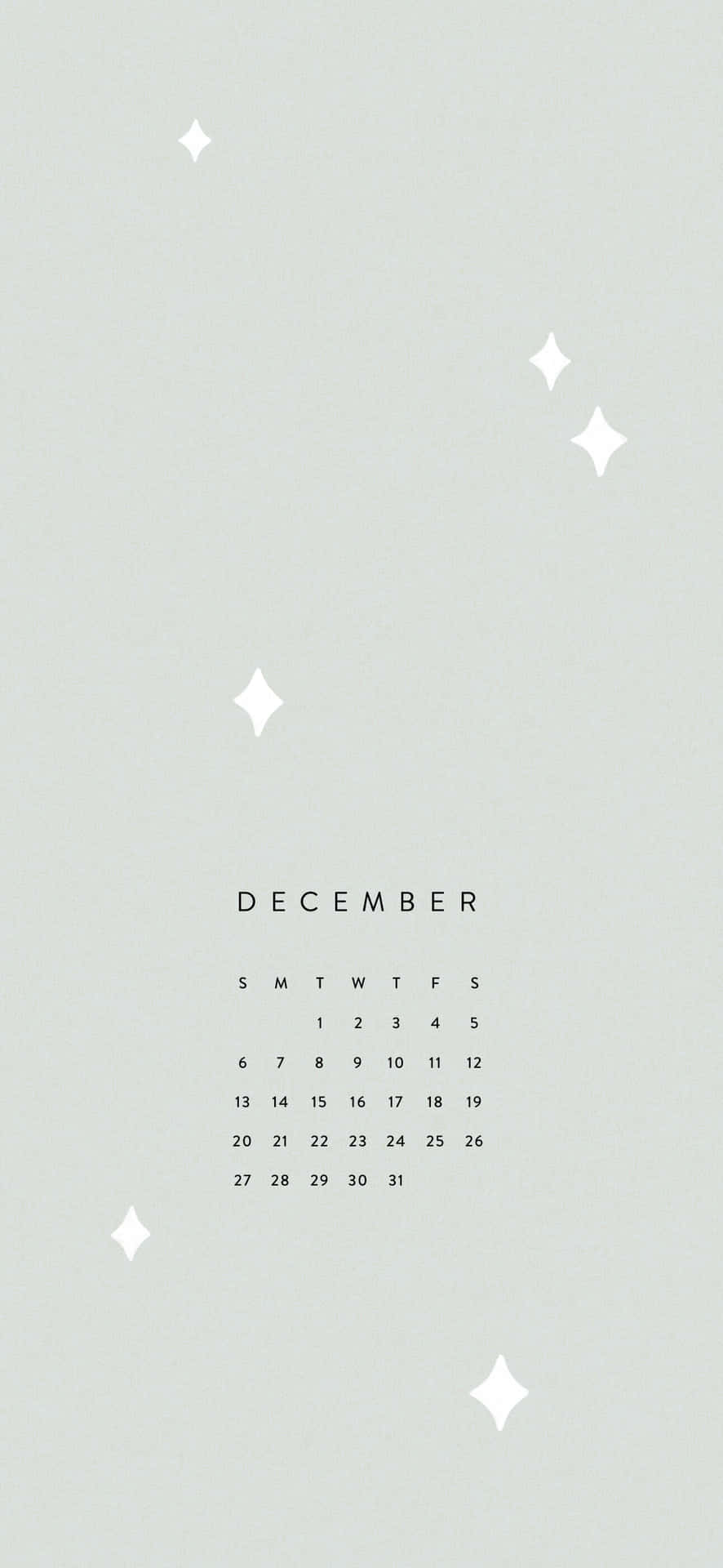 Envit Kalender Med Stjärnor På Den Wallpaper