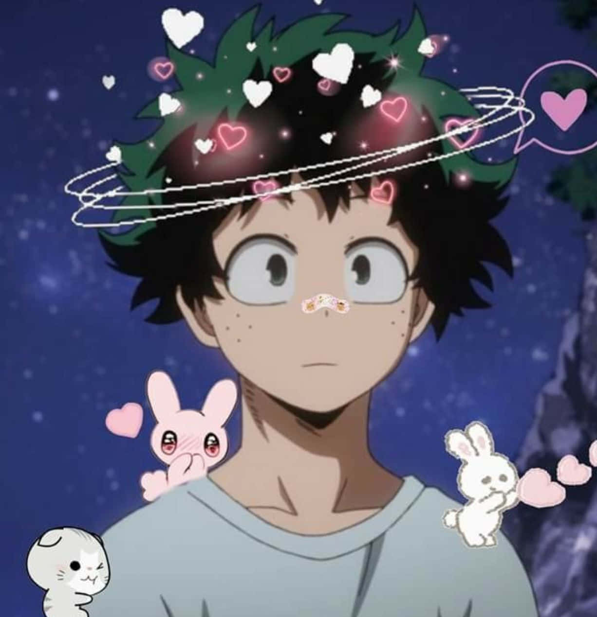 Cute Deku And Bunnies Picture