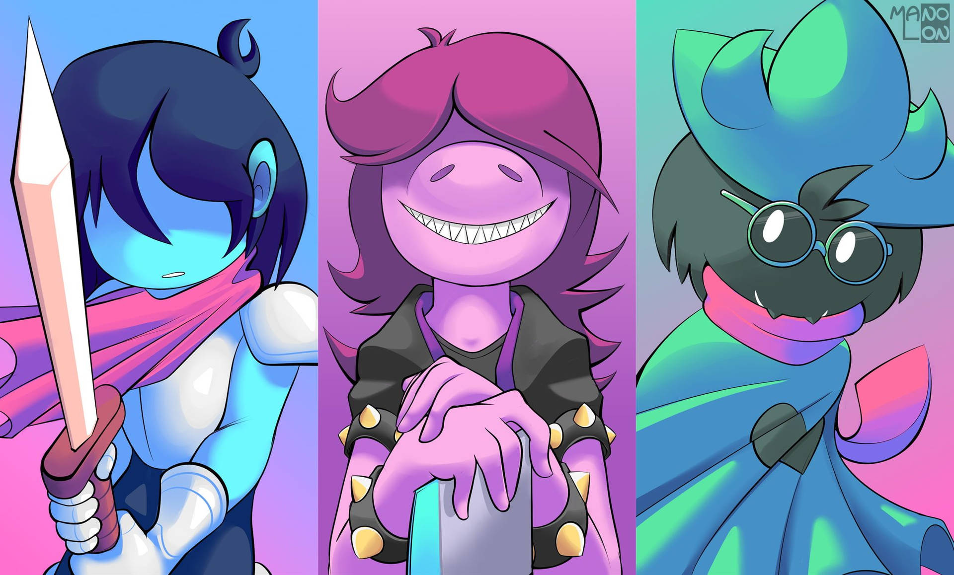 A beautiful banner with artwork from the RPG game, Deltarune Wallpaper