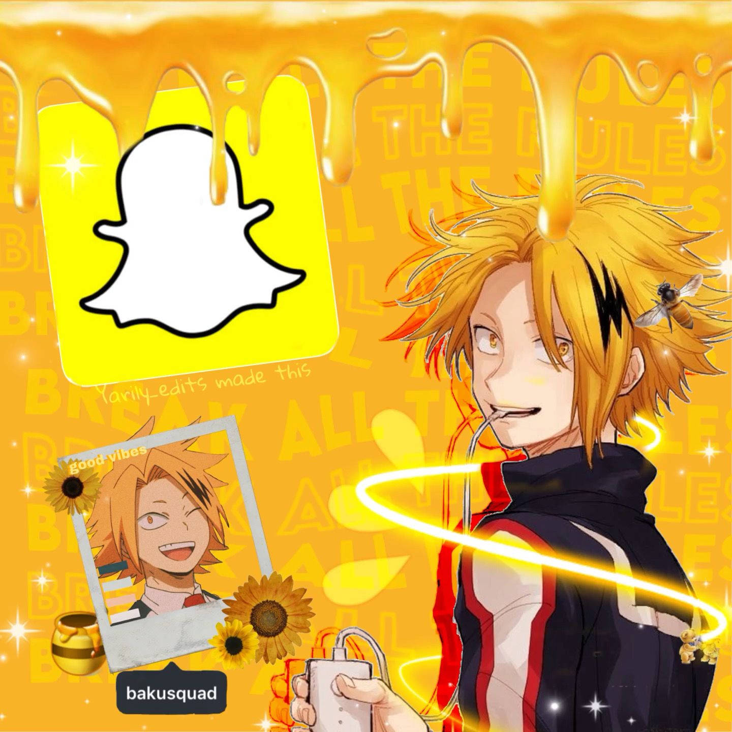 Unicono De Snapchat Con Un Personaje Y Miel. Fondo de pantalla