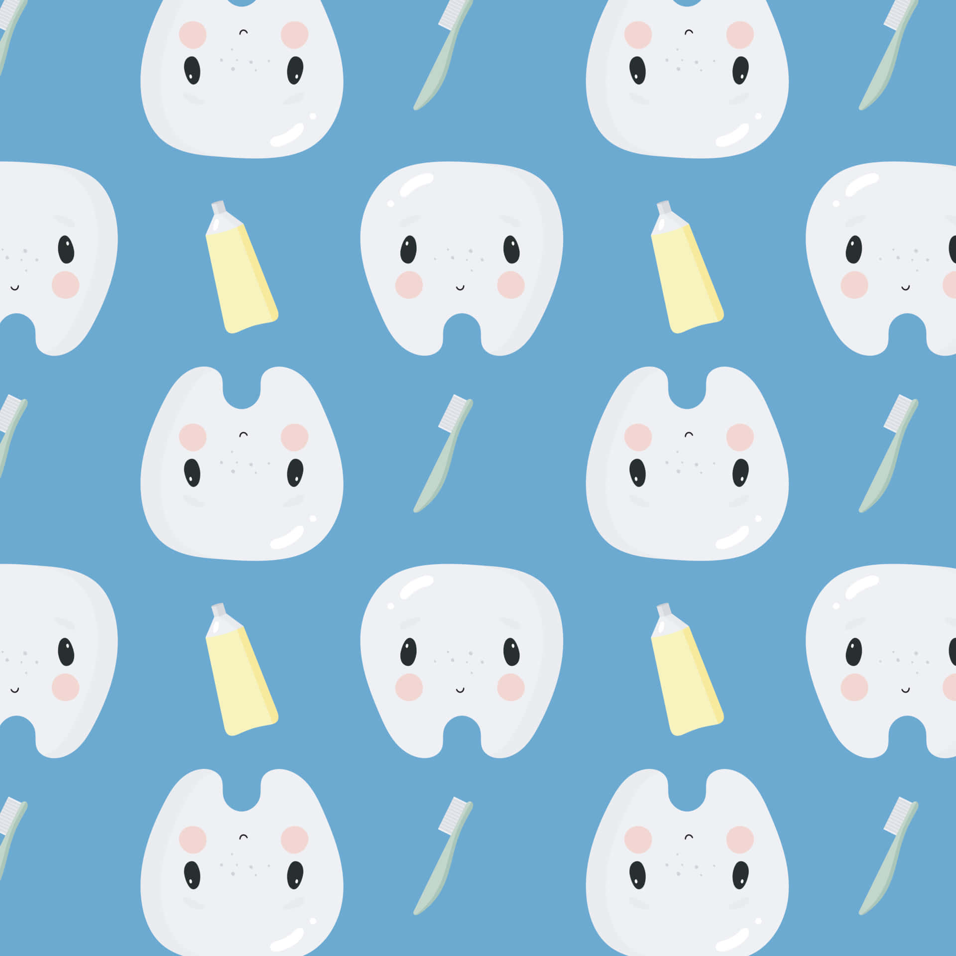 Cute Dental Hygiene Pattern Wallpaper