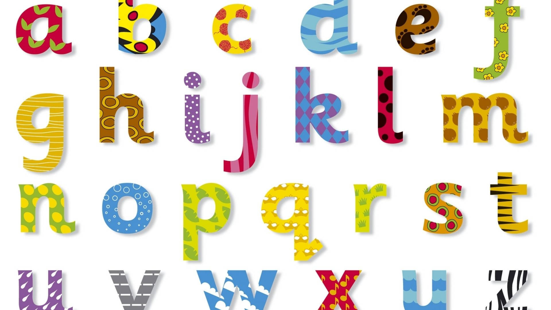 Caption: Vibrant Alphabetical Design Wallpaper