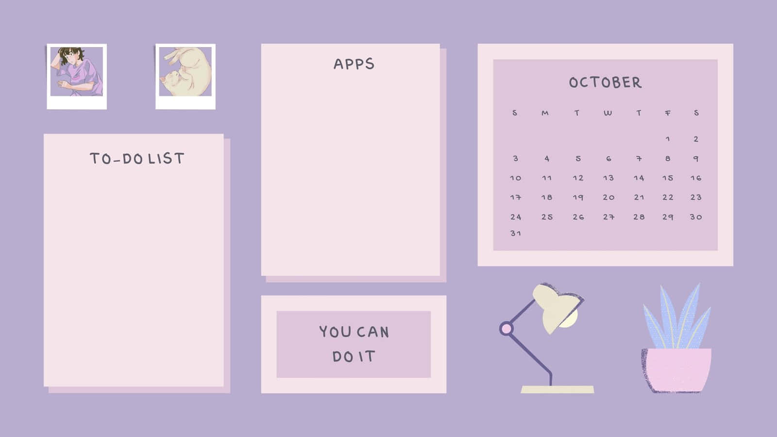 Cute Desktop Organizer October To Do List Wallpaper
