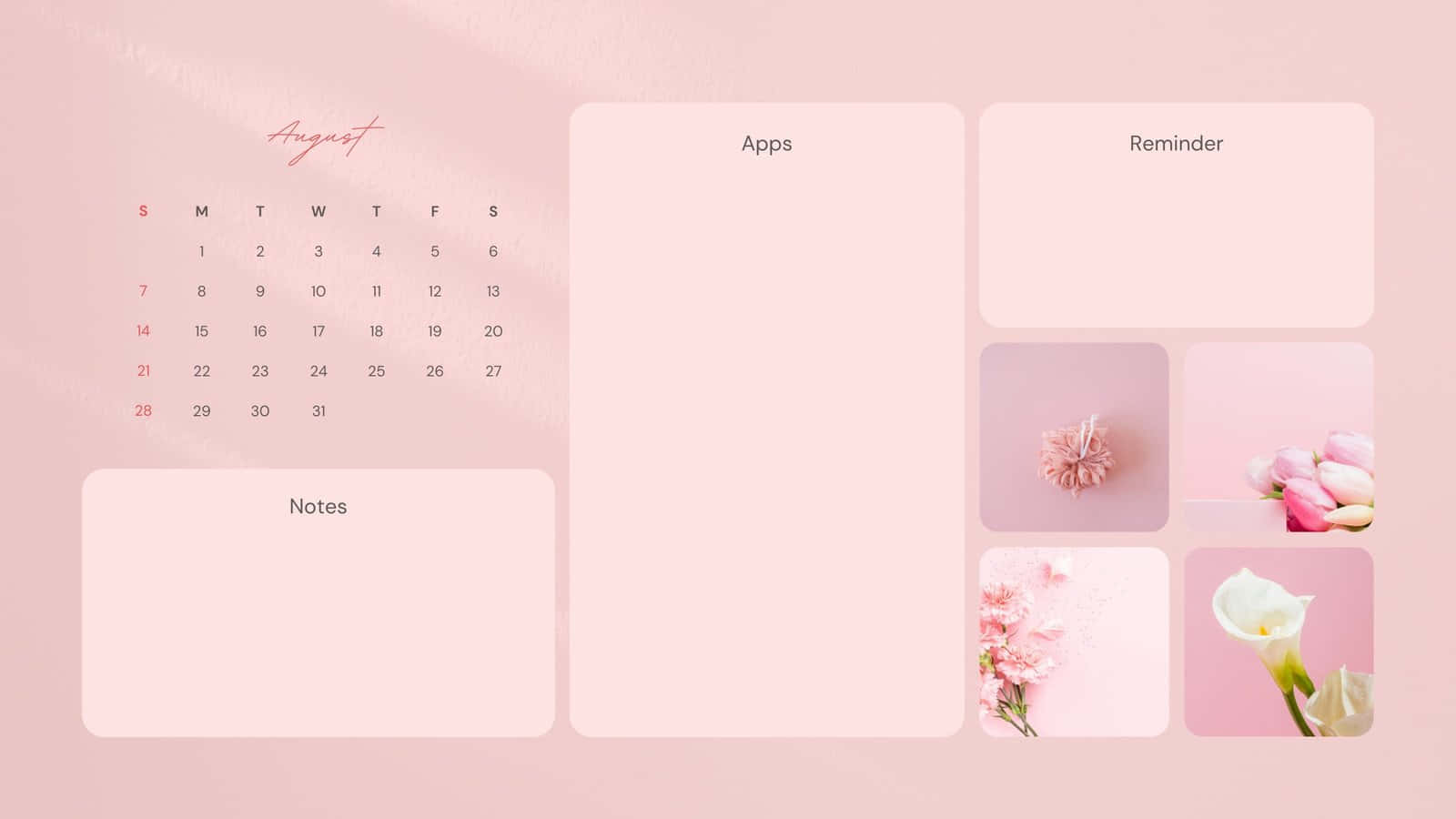 Cute Pink Lilac Desktop Organizer Wallpaper