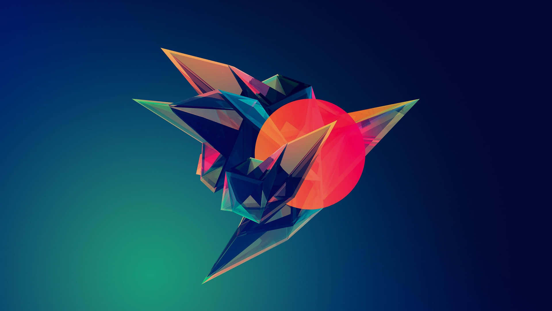 A cute, fun digital artwork of an orange and blue planet Wallpaper