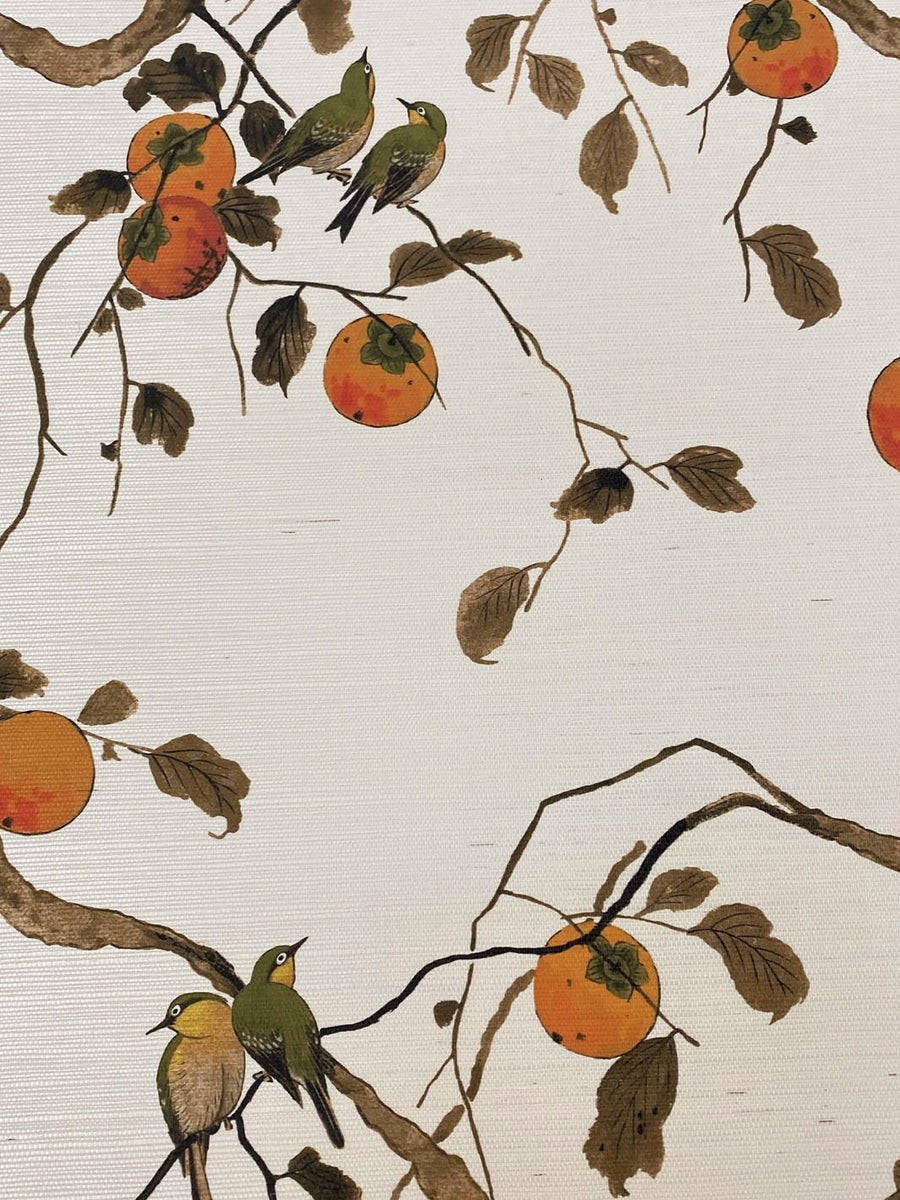 Cute Digital Drawing Of Persimmon Tree Wallpaper