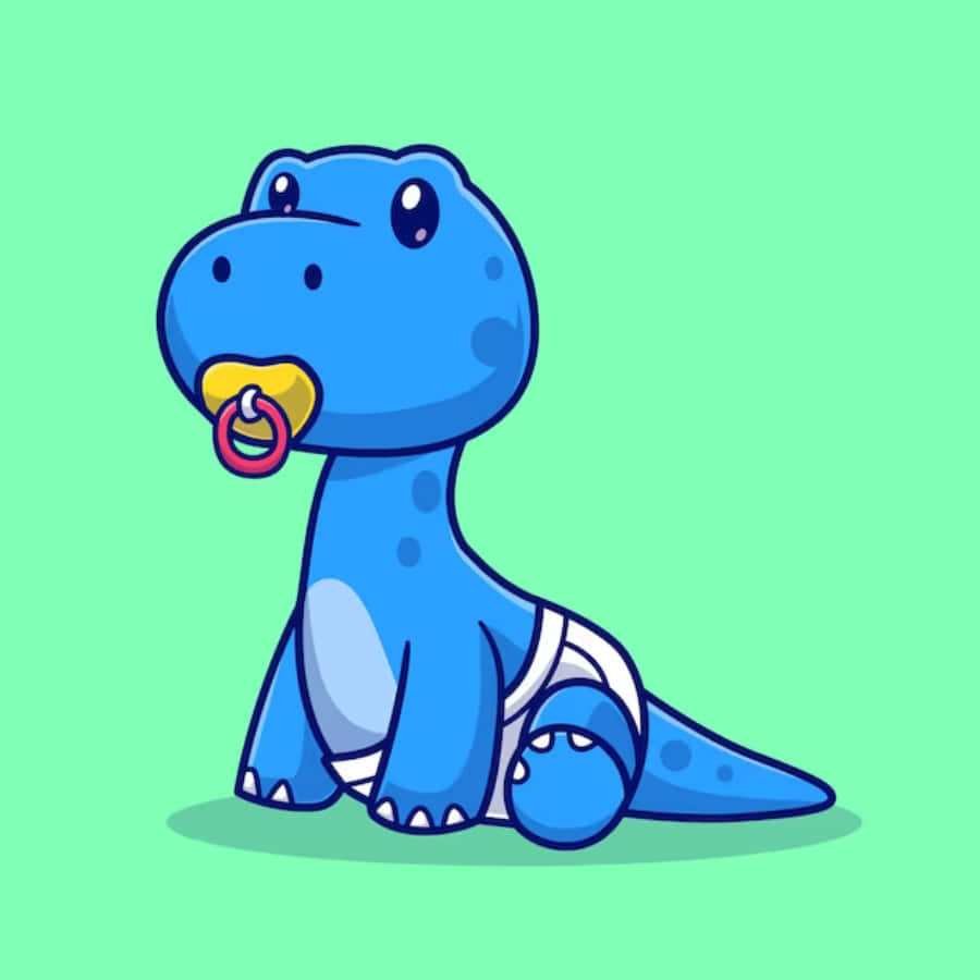 Blue Cute Dino Baby Picture