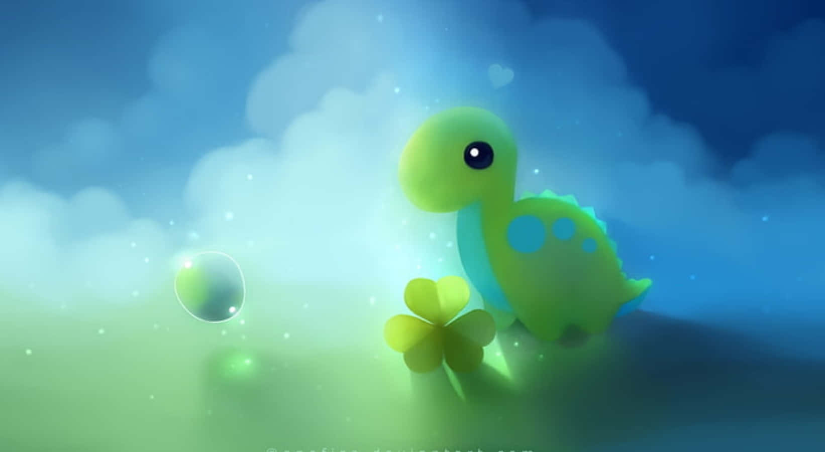 Cute Dino Floating Bubble Picture
