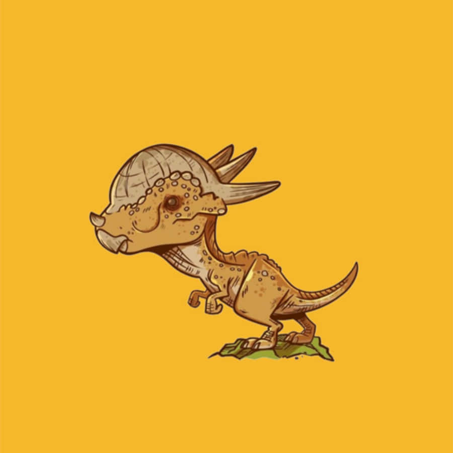 Braunesniedliches Dino-ornamenteinstellungsbild