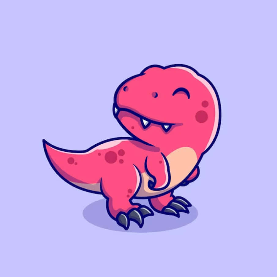 Cute Dino Pink Smiling Picture