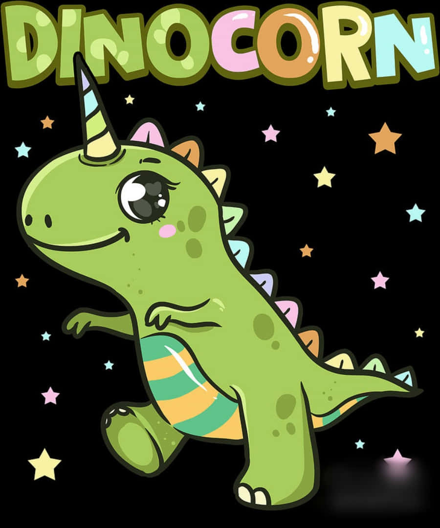 Cute Dino With Unicorn Horn Picture