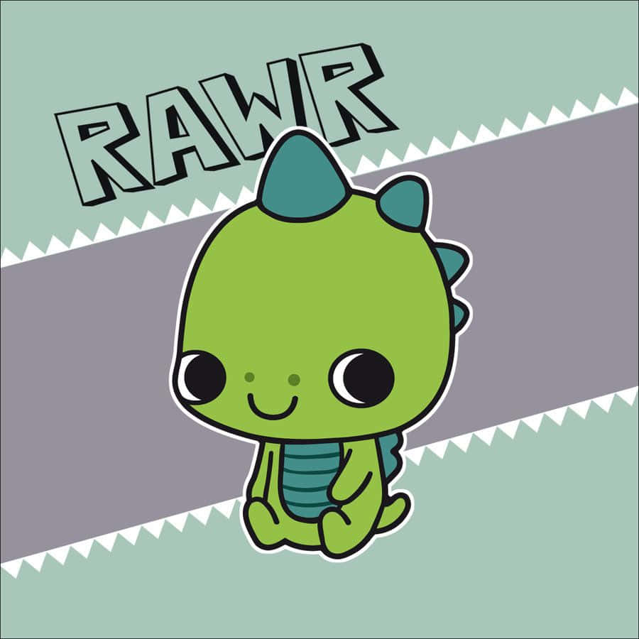 Cute Dino With Rawr Text Picture