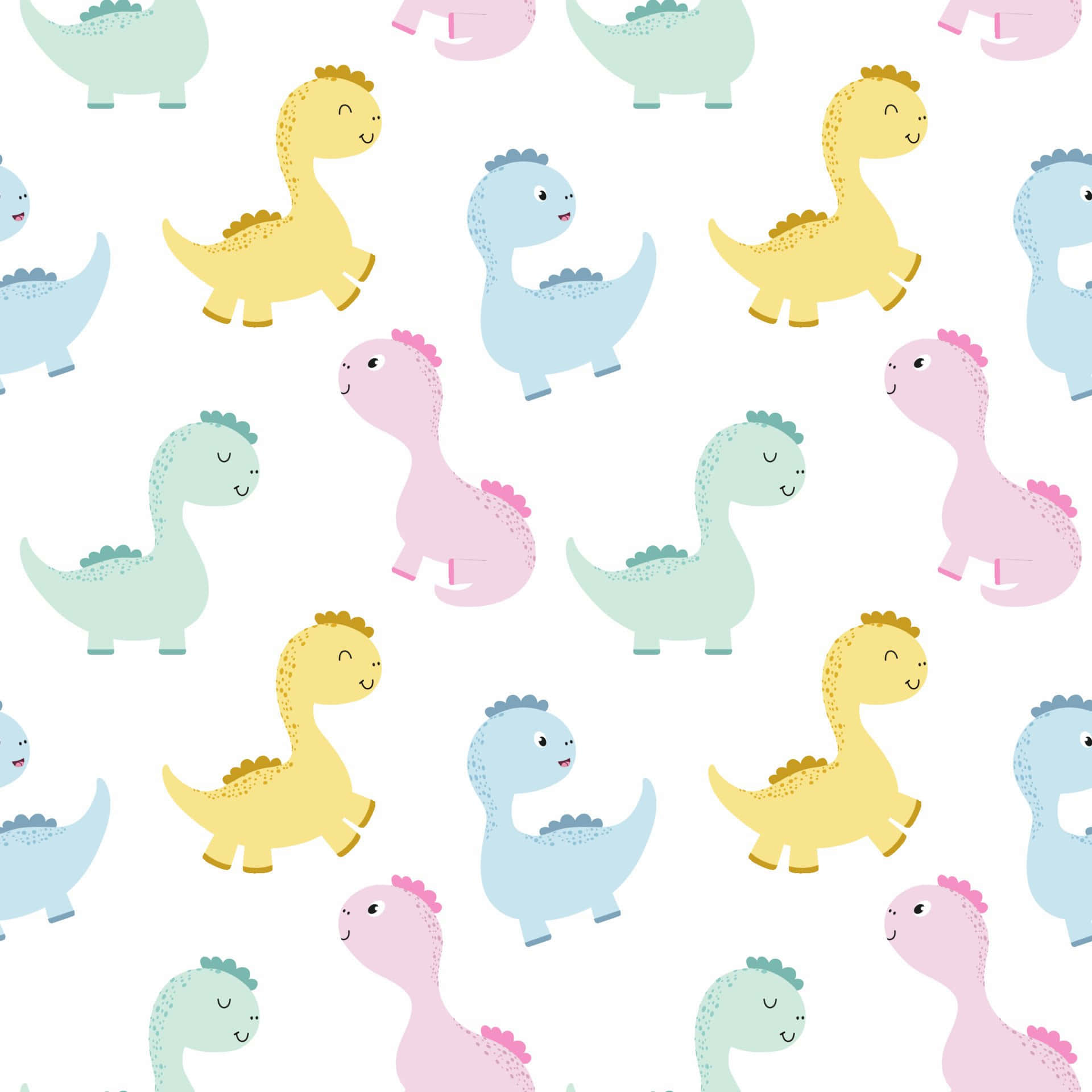 Adorable Cartoon Dinosaur on a Colorful Forest Background