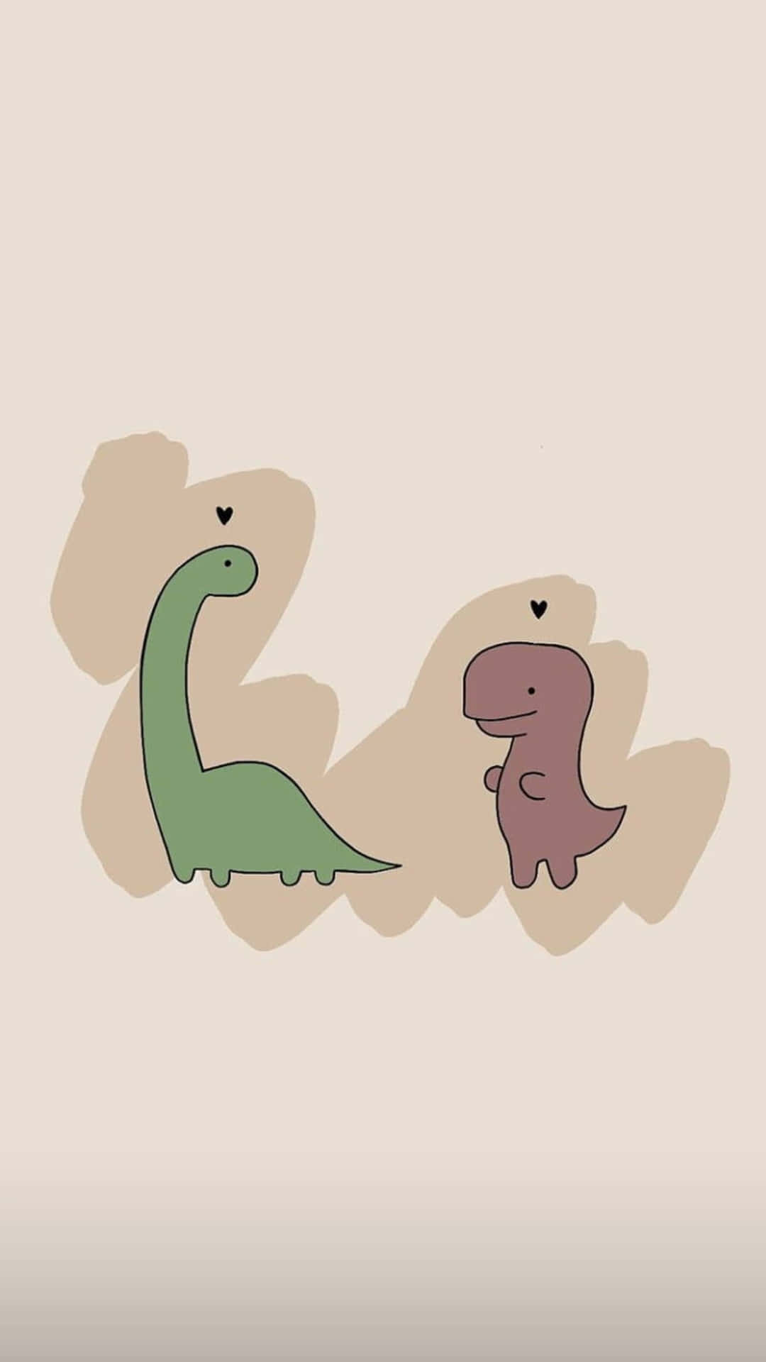 Cute Dinosaur Cartoon Love Wallpaper