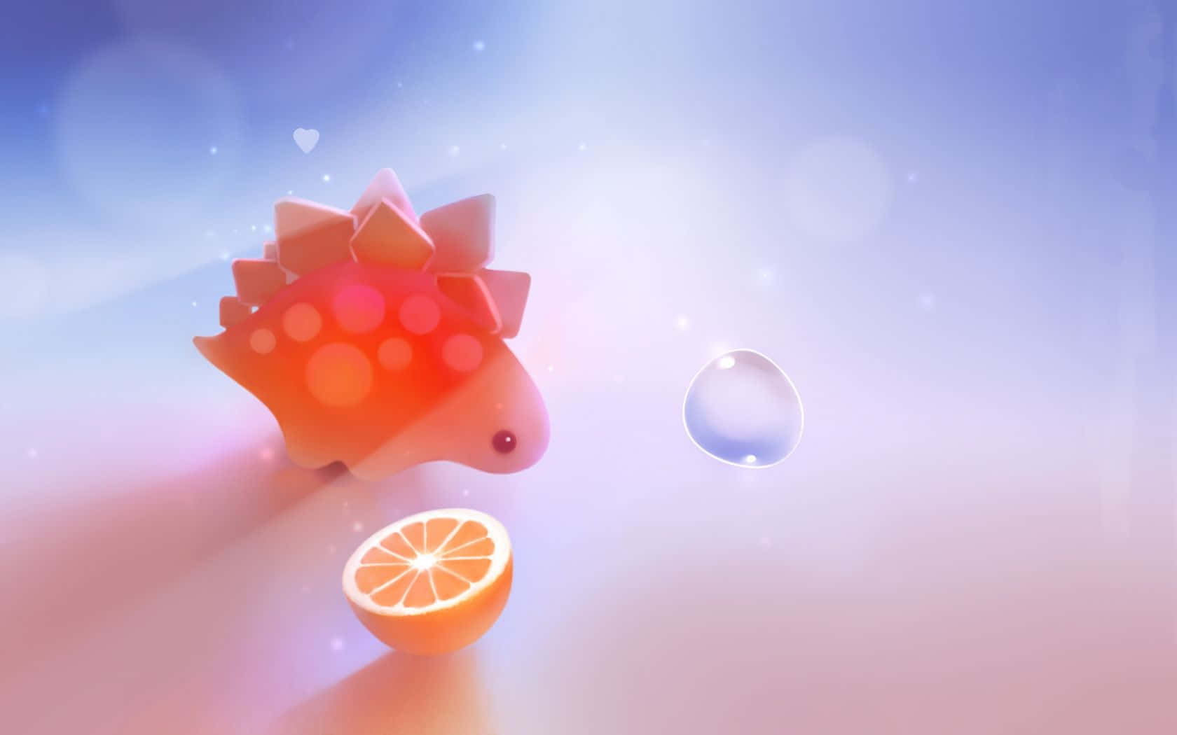 Orange Cute Dinosaur Desktop Wallpaper