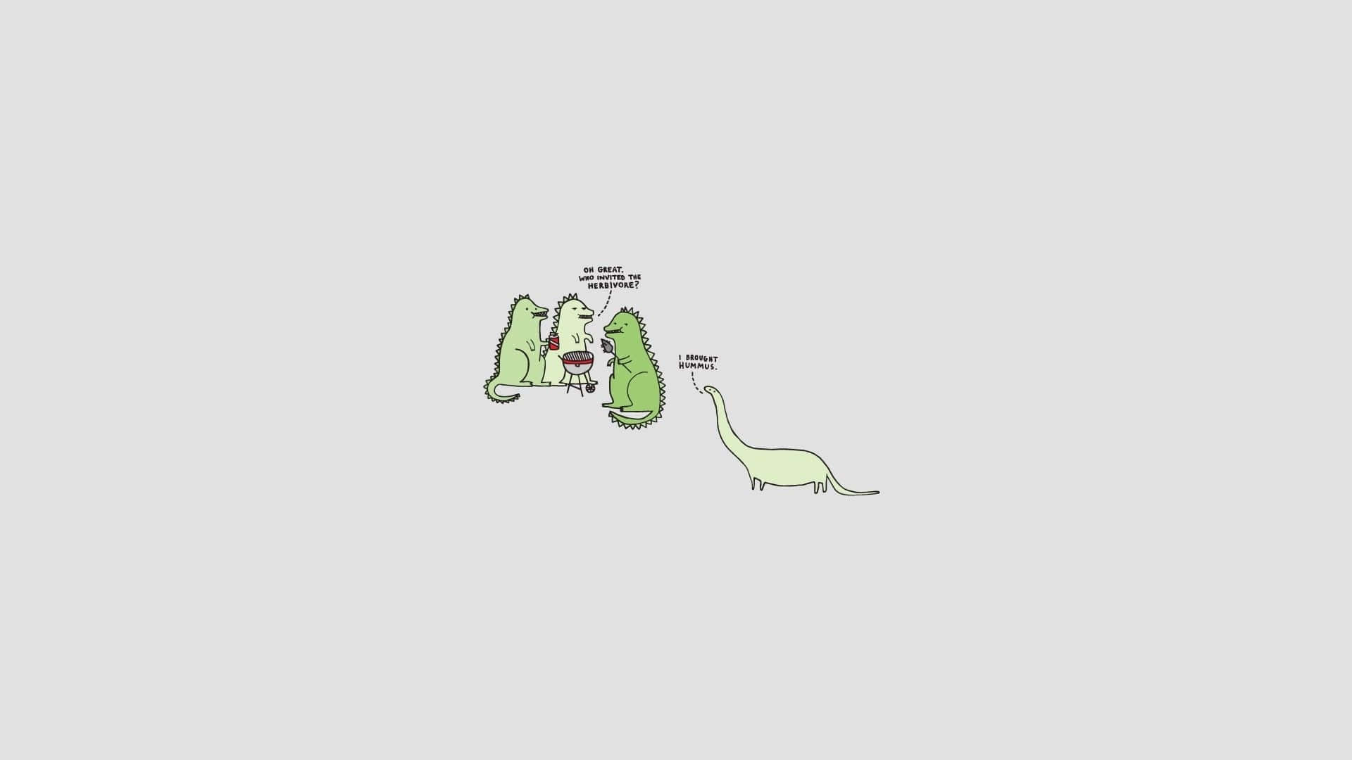 A Cartoon Of A Dinosaur With A Green Head Wallpaper