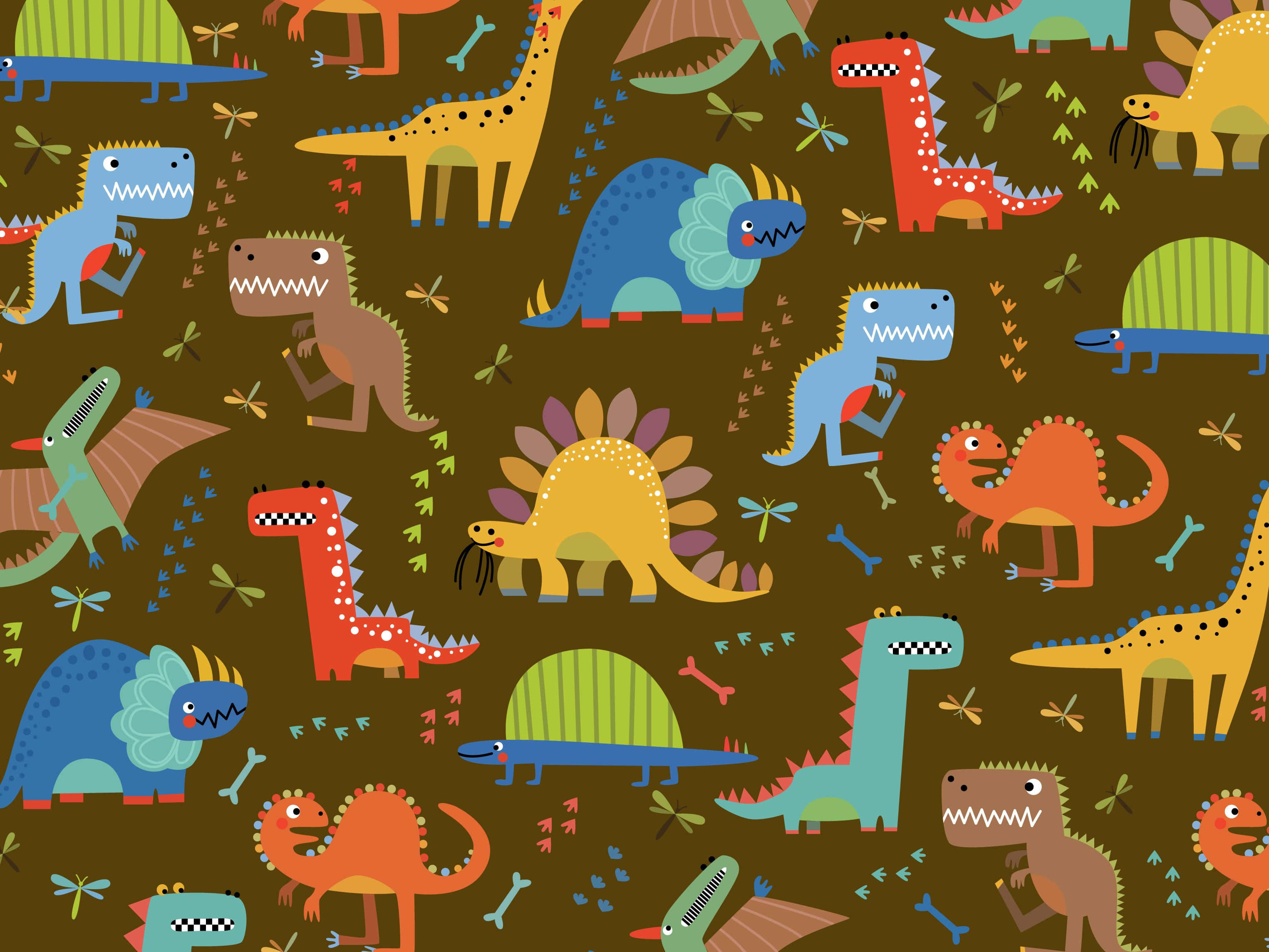 Genießensie Den Anblick Des Niedlichen Dinosaurier-desktops! Wallpaper