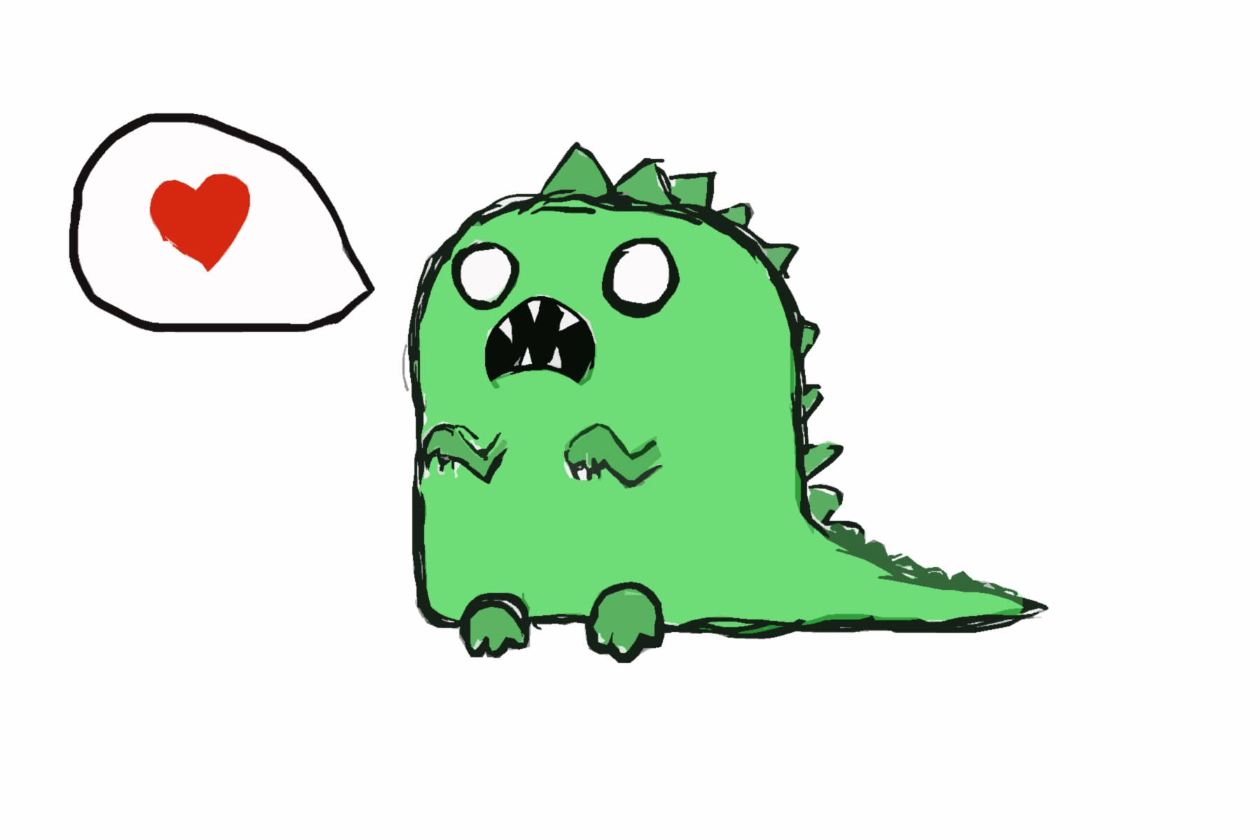 Cute Dinosaur Heart Speech Bubble Wallpaper